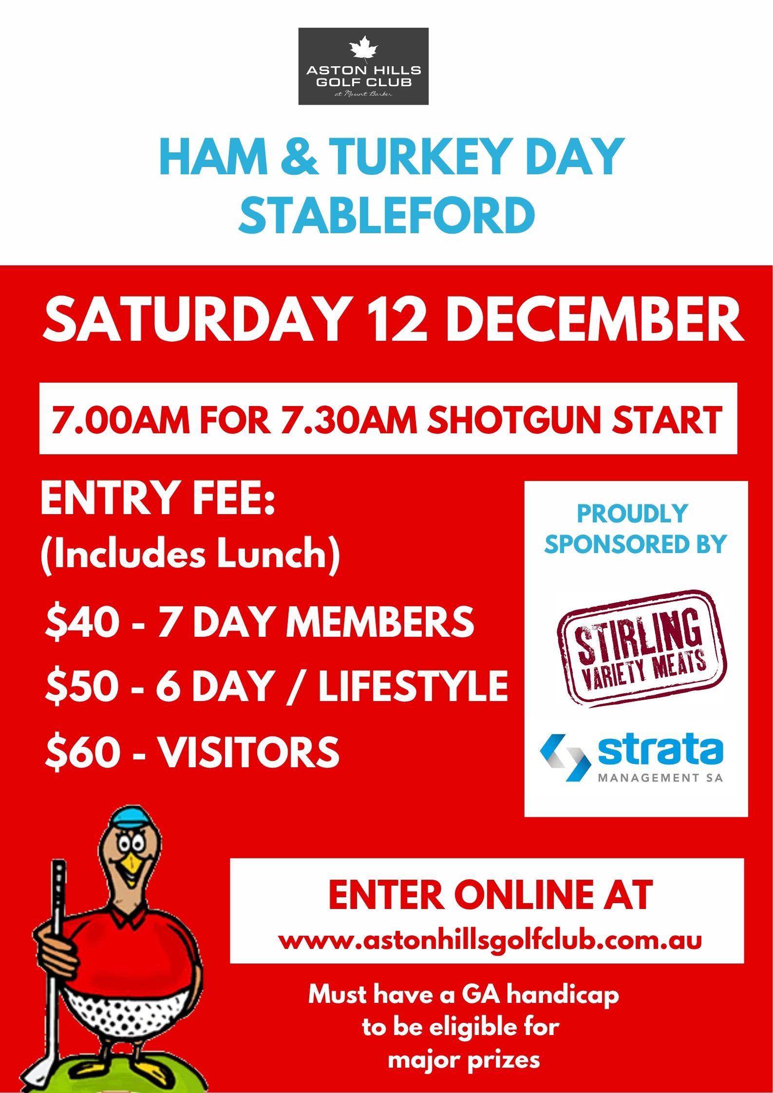 Ham and Turkey Day – Stableford